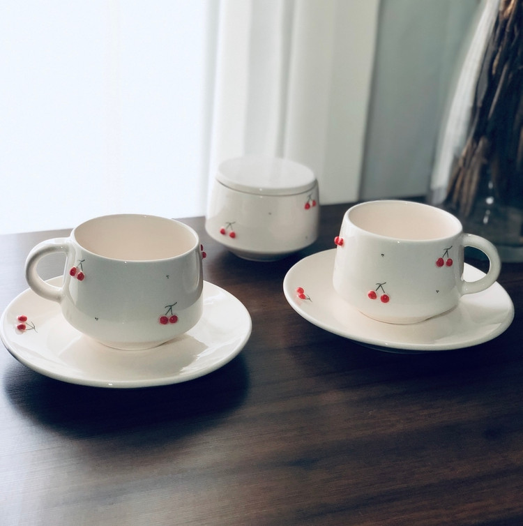 ست چایخوری گیلاسی دو نفره سرامیکی